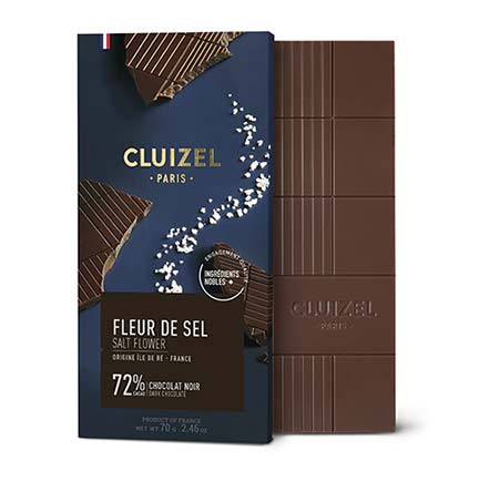 Michel Cluizel Noir Fleur De Sel 72% Dark Chocolate & Sea Salt Bar - 70g