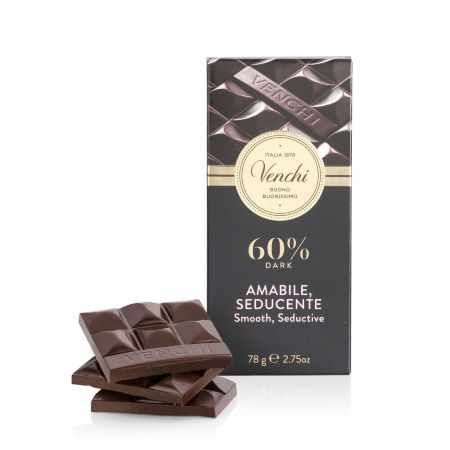 Venchi Amabile Seducente 60% Extra Dark Chocolate Bar - 78g