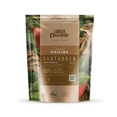 Luker Chocolate Santander Single Region 65% Dark Chocolate Couverture Discs