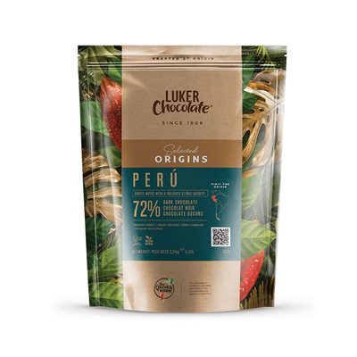 Luker Chocolate Peru Single Origin 72% Dark Chocolate Couverture Discs