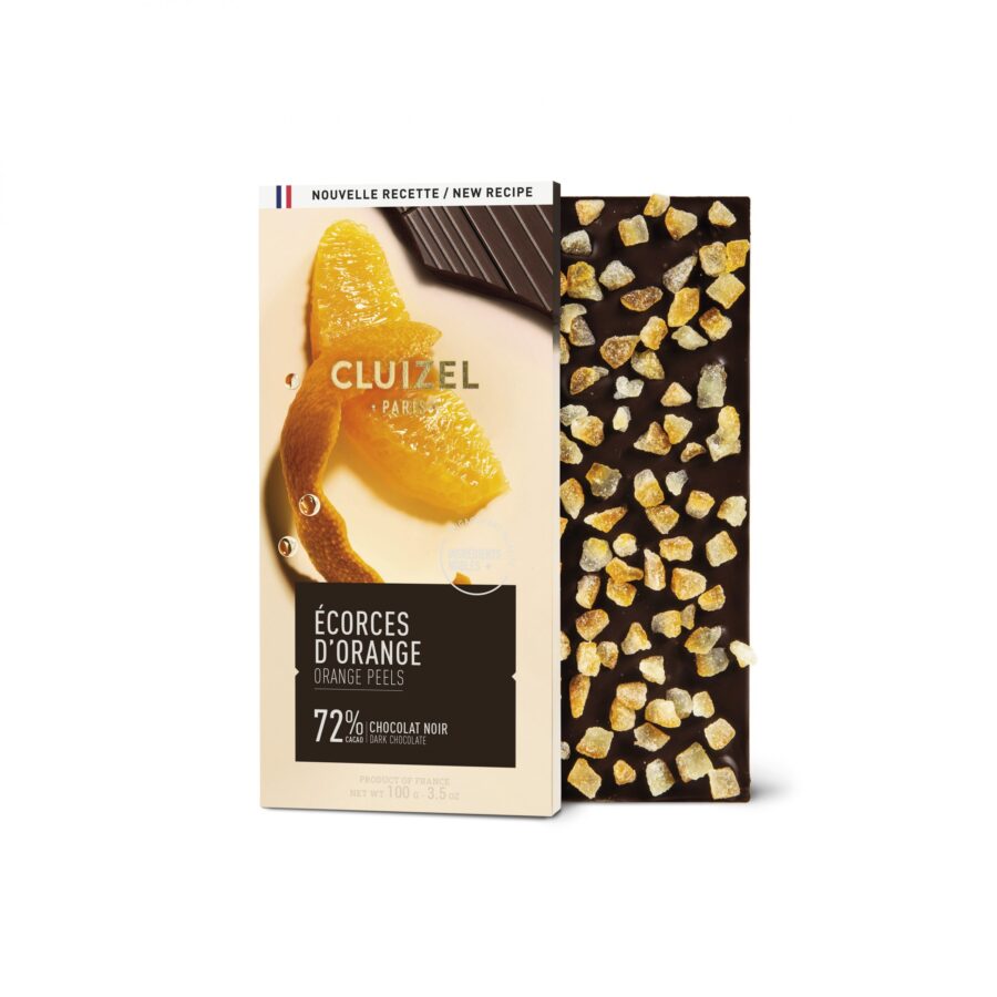 Michel Cluizel Écorces d'Orange 72% Dark Chocolate & Orange Bar - 100g