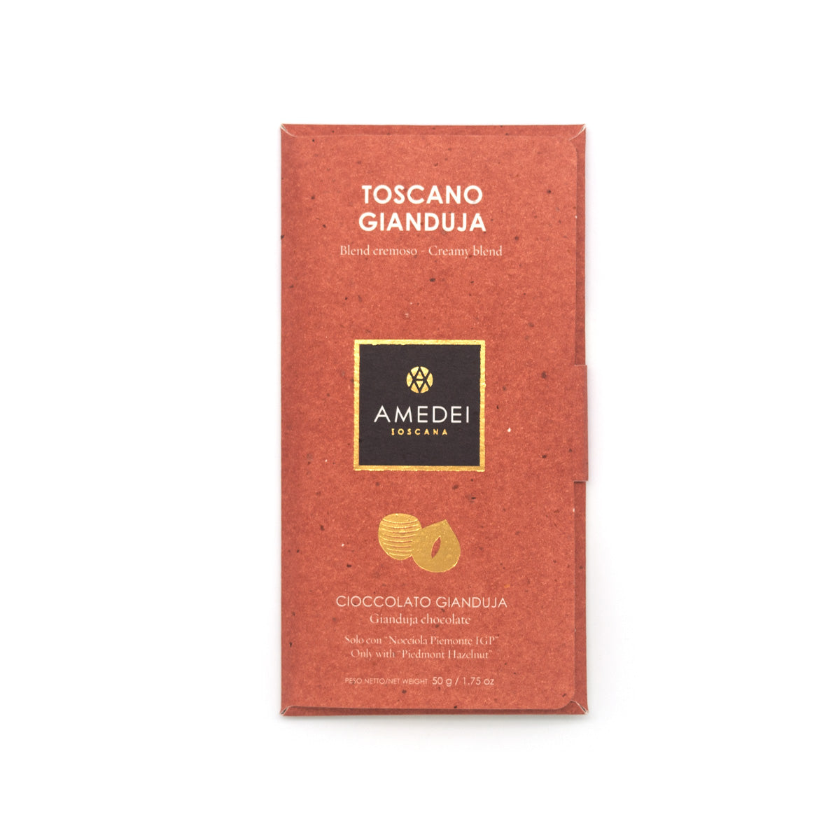 Amedei Toscano Cioccolato Gianduja 32% Milk Chocolate & Hazelnut Bar - 50g (Past Date)