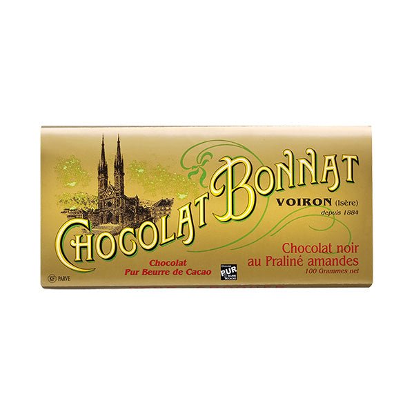 Bonnat 65% Dark Chocolate Almond Praline Bar - 100g