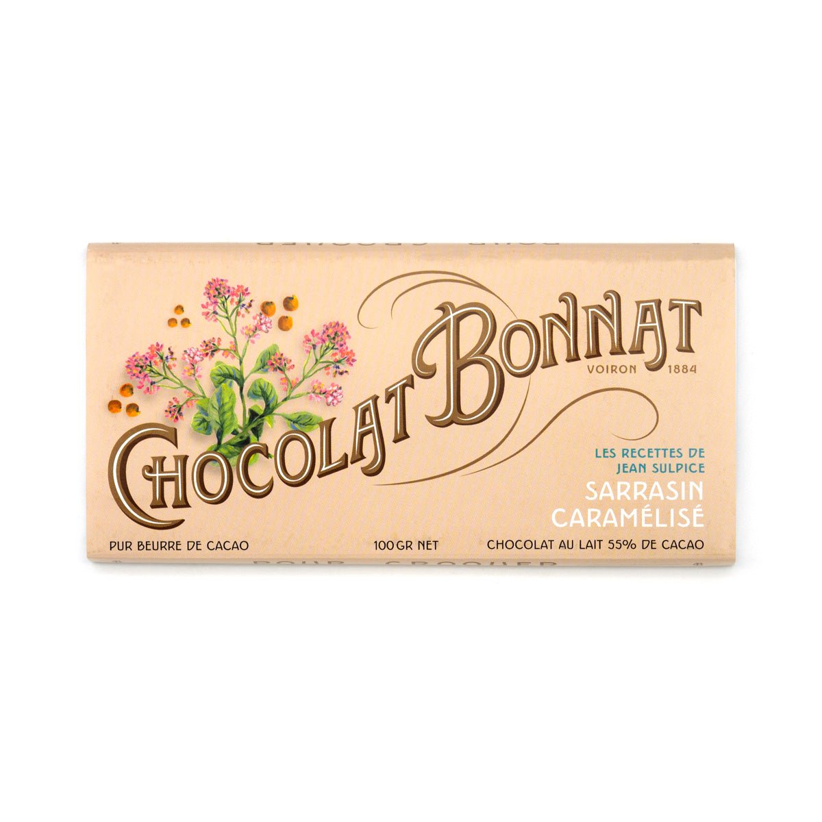 Bonnat Sarrasin Caramélisé 55% Milk Chocolate & Caramelized Buckwheat Bar - 100g