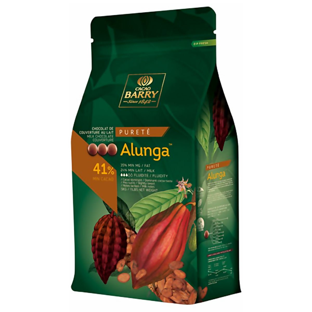 Cacao Barry Alunga Pistoles 41% Milk Chocolate Discs