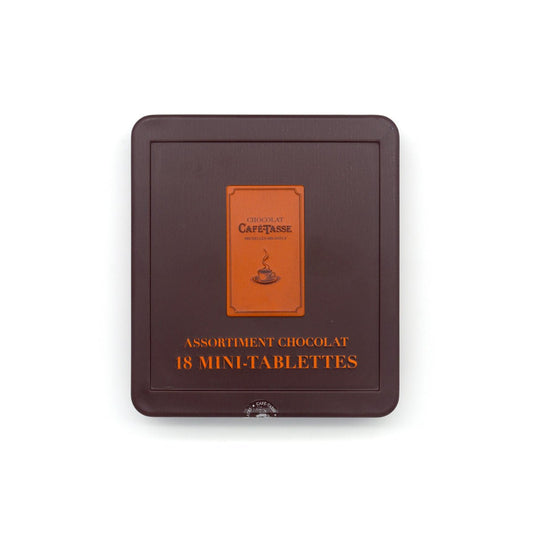 Cafe-Tasse Assorted Chocolate Mini-Bar Tin Box - 18-pc