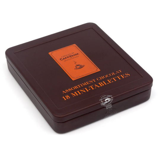 Cafe-Tasse Assorted Chocolate Mini-Bar Tin Box - 18-pc