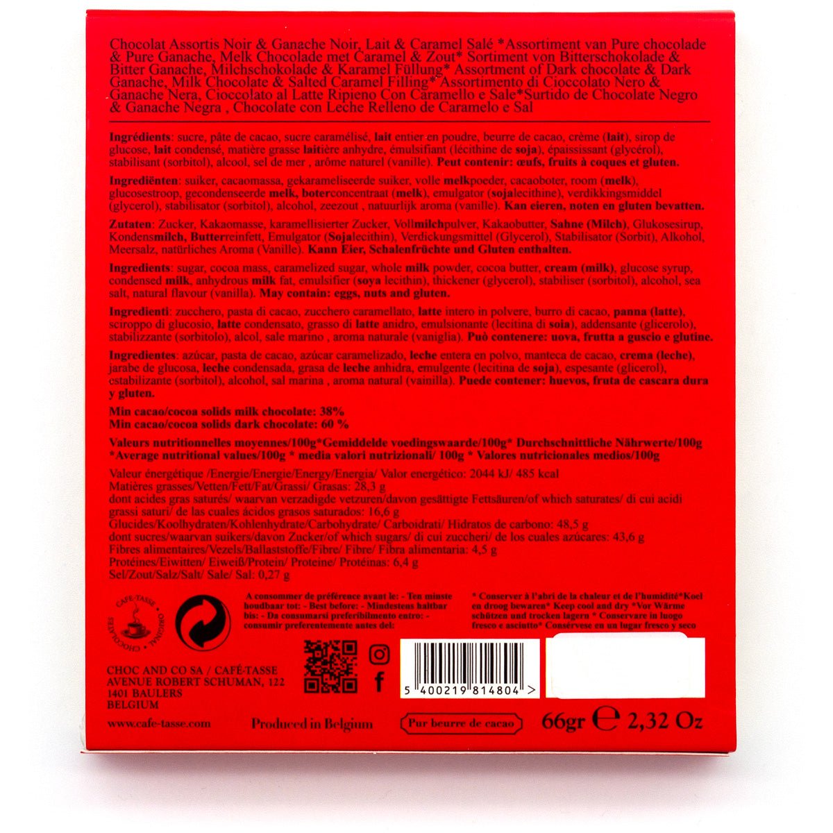 Cafe-Tasse Assorted Milk and Dark Mini-Tasses Christmas Gift Box - 6 pc