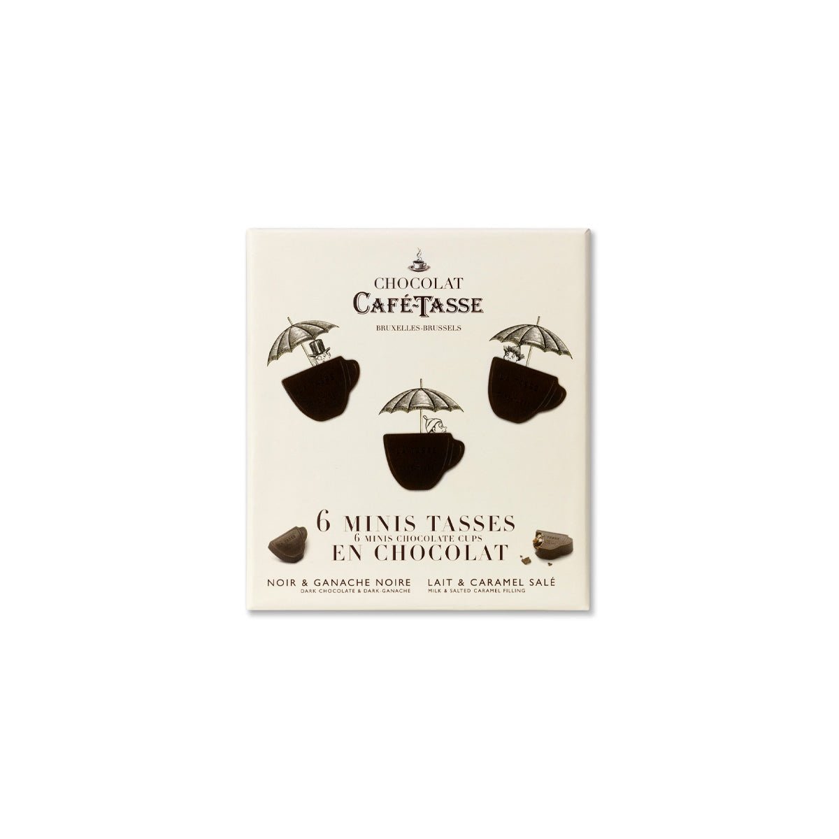 Cafe-Tasse Assorted Milk and Dark Mini-Tasses Gift Box - 6 pc - 66g