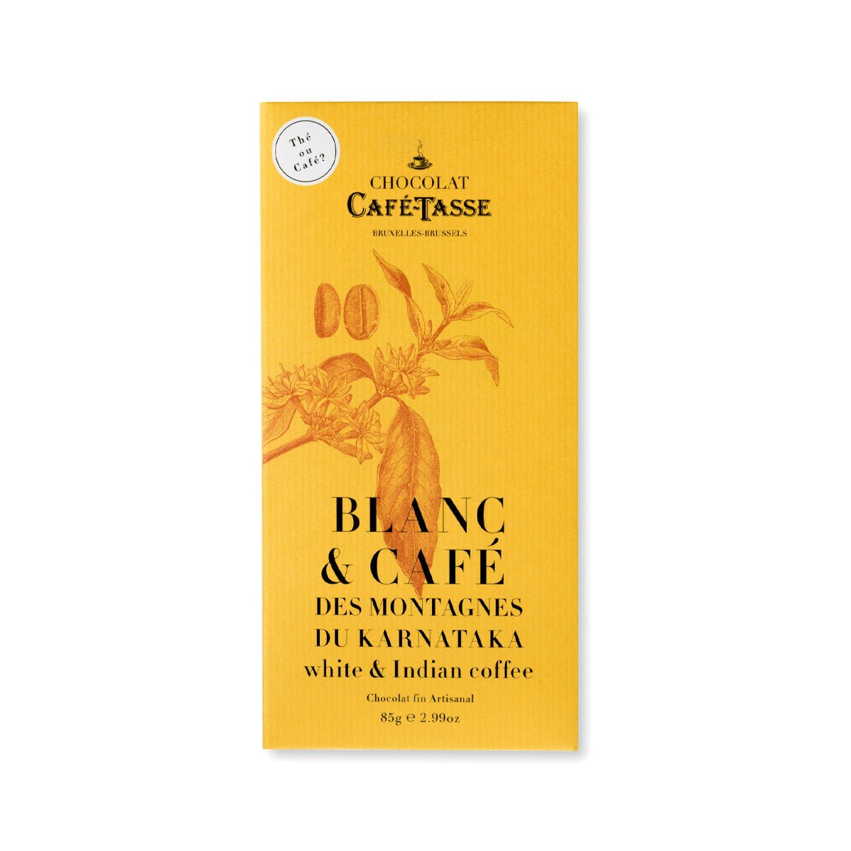 Café-Tasse Blanc & Café White Chocolate & Indian Coffee Bar - 85g