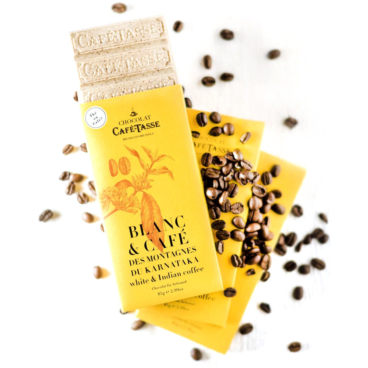 Café-Tasse Blanc & Café White Chocolate & Indian Coffee Bar - 85g