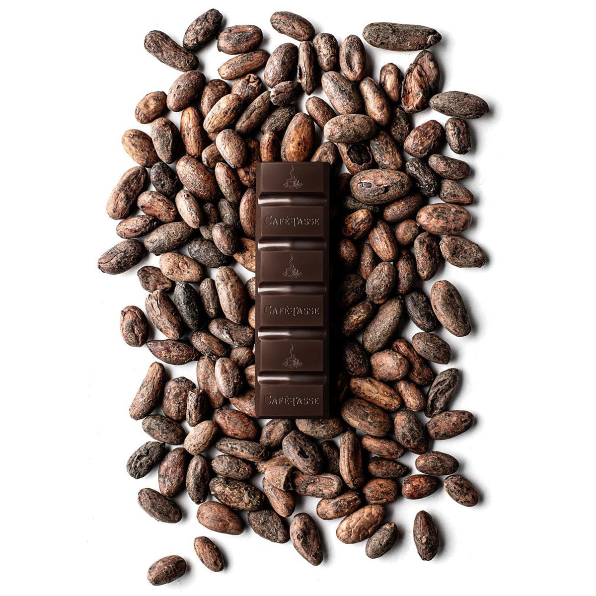 Cafe-Tasse Extra Noir aux Féves 77% Dark Chocolate & Nibs Bar - 45g