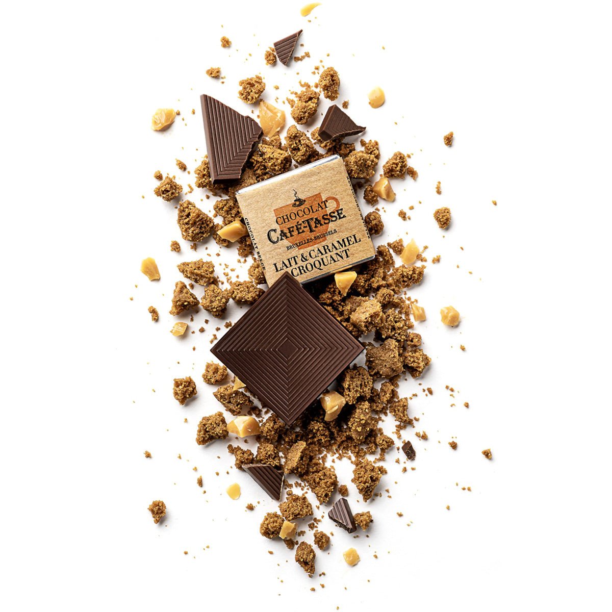 Cafe-Tasse Lait Caramel Croquant 38% Milk Chocolate & Caramel Napolitans