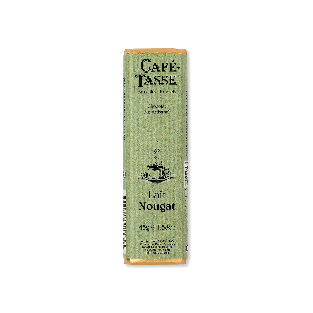 Café-Tasse Lait Nougat 38% Milk Chocolate with Nougat Bar - 45g