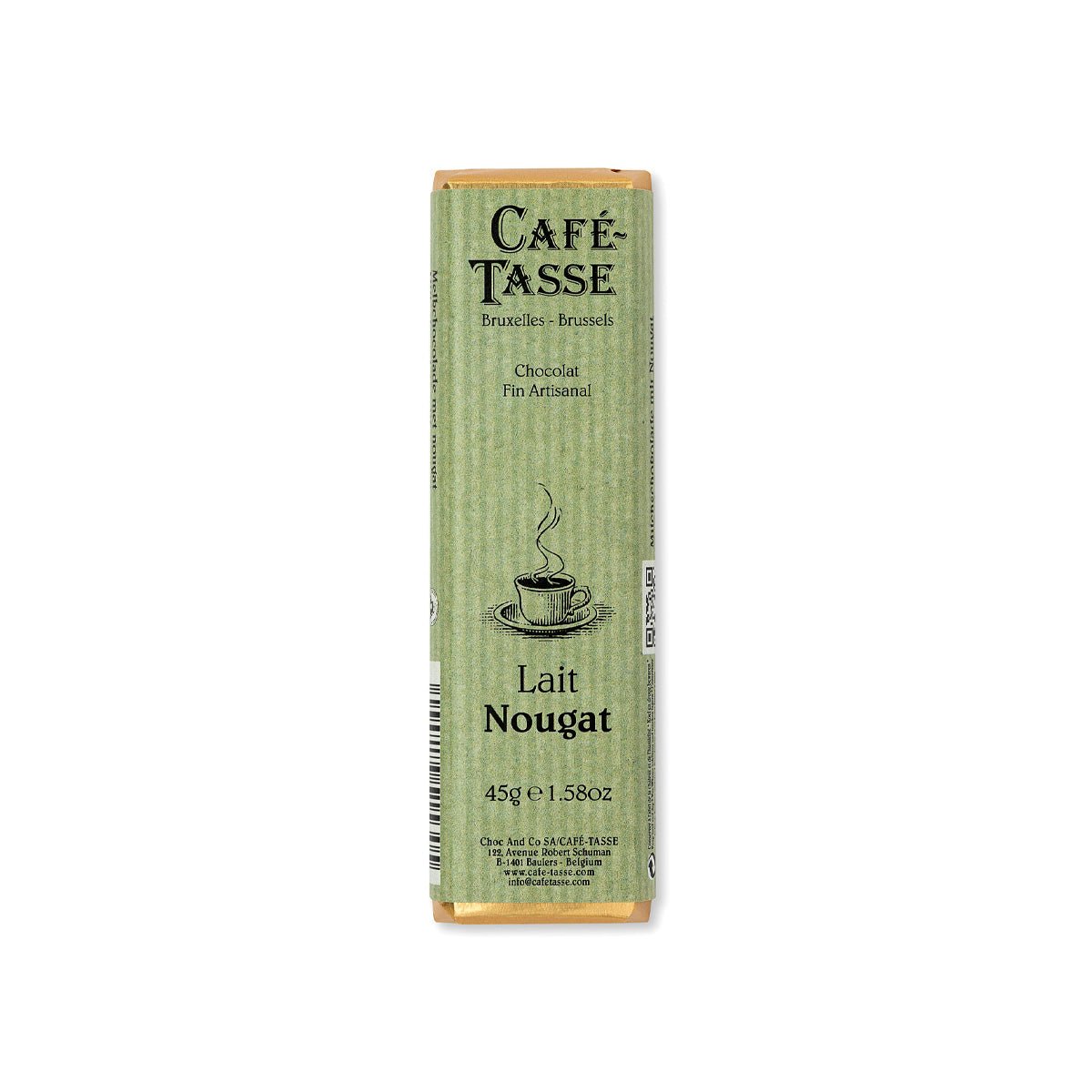 Café-Tasse Lait Nougat 38% Milk Chocolate with Nougat Bar - 45g