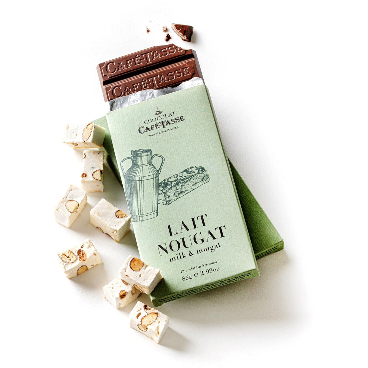 Cafe-Tasse Lait Nougat 38% Milk Chocolate & Nougat Bar - 85g