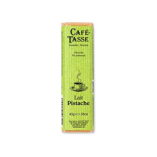 Cafe-Tasse Lait Pistache 38% Milk Chocolate & Pistachio Almond Bar - 45g