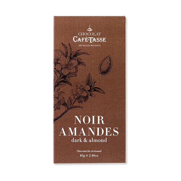 Cafe-Tasse Noir Amandes 60% Dark Chocolate & Almonds Bar - 85g