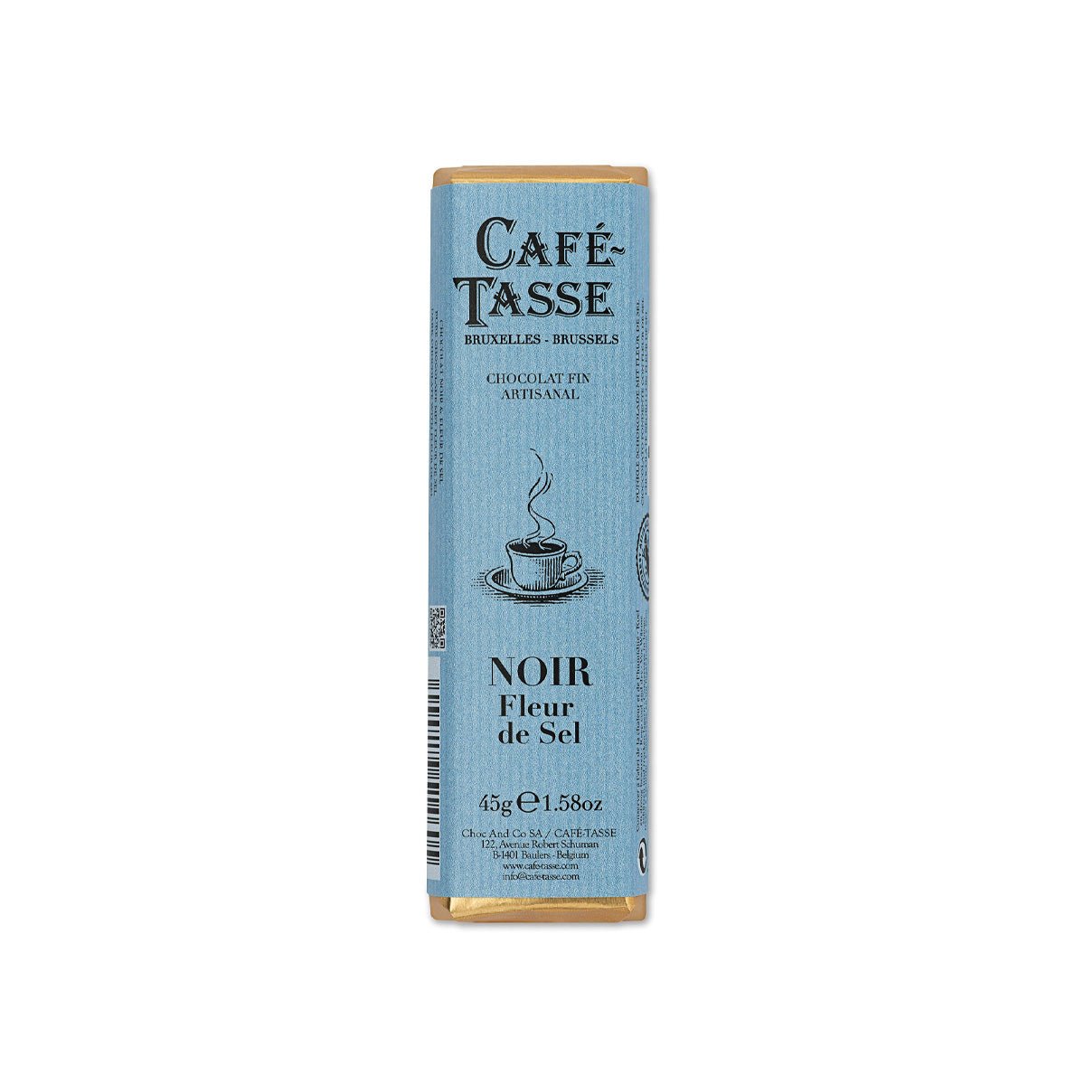 Cafe-Tasse Noir Fleur De Sel 60% Dark Chocolate & Sea Salt Bar - 45g
