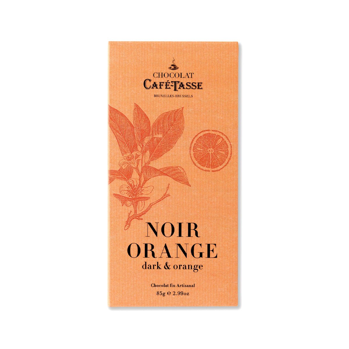 Cafe-Tasse Noir Orange 60% Dark Chocolate & Orange Bar - 85g