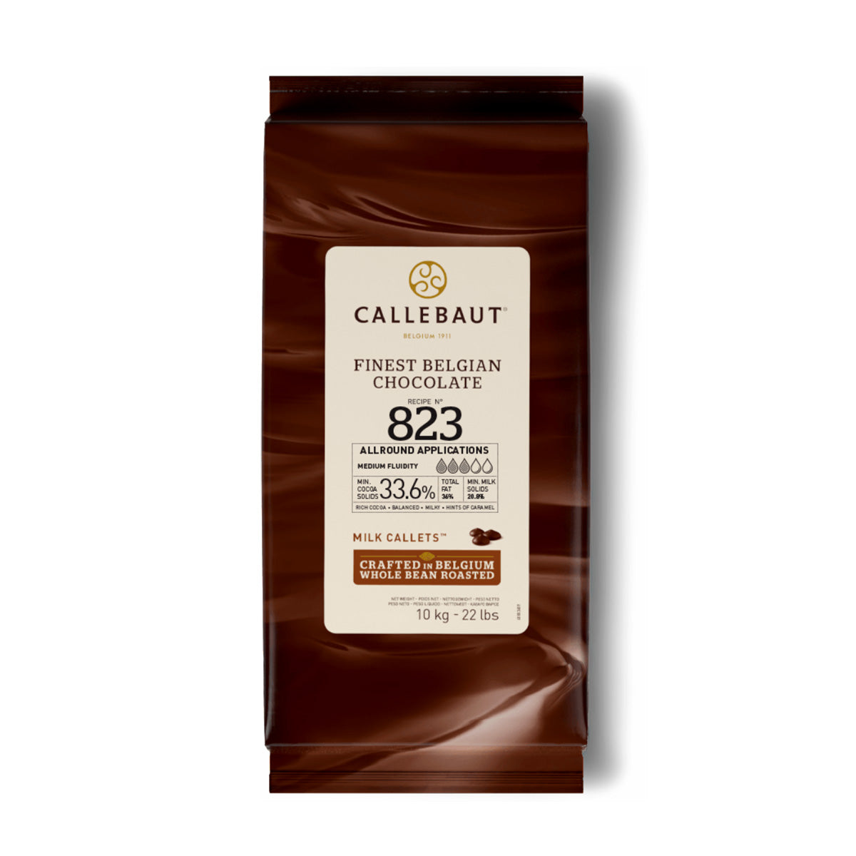 Callebaut C823NV Natural Vanilla 31% Milk Chocolate Chocolate Callets