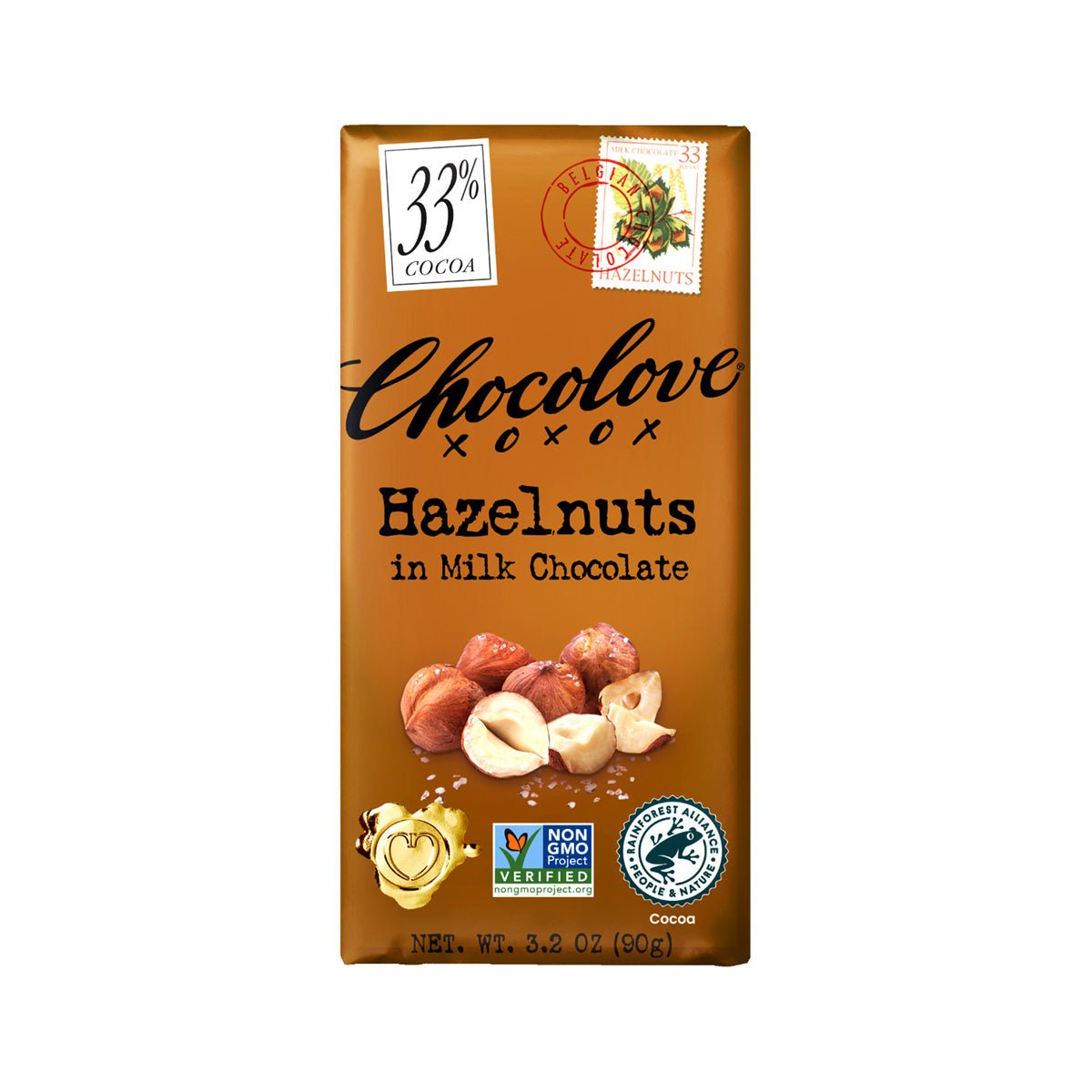 Chocolove Hazelnuts In 33 Milk Chocolate Bar 90g Chocosphere chocolove-hazelnuts-in-33-milk-chocolate-bar-90g-chocosphere