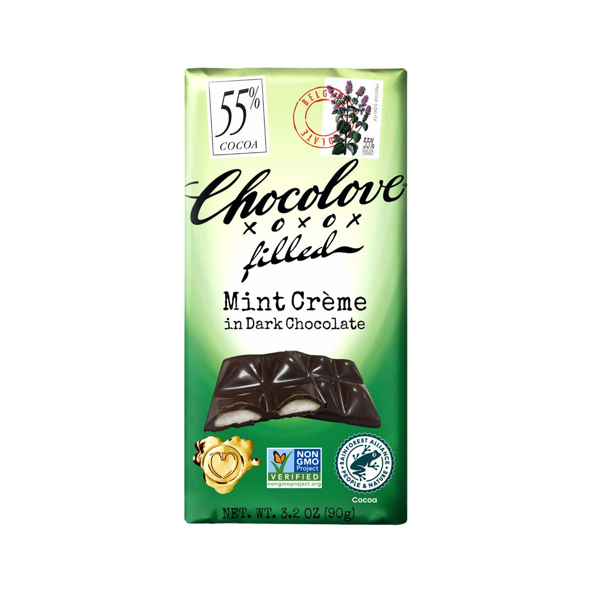 Chocolove Mint Creme in 55% Dark Chocolate Bar - 90g – Chocosphere