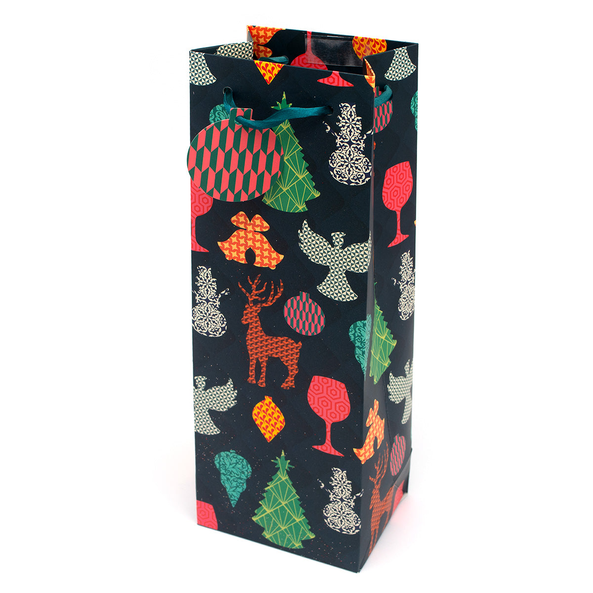 Chocosphere Holiday Patterned Icons Wine Gift Bag - Add-on