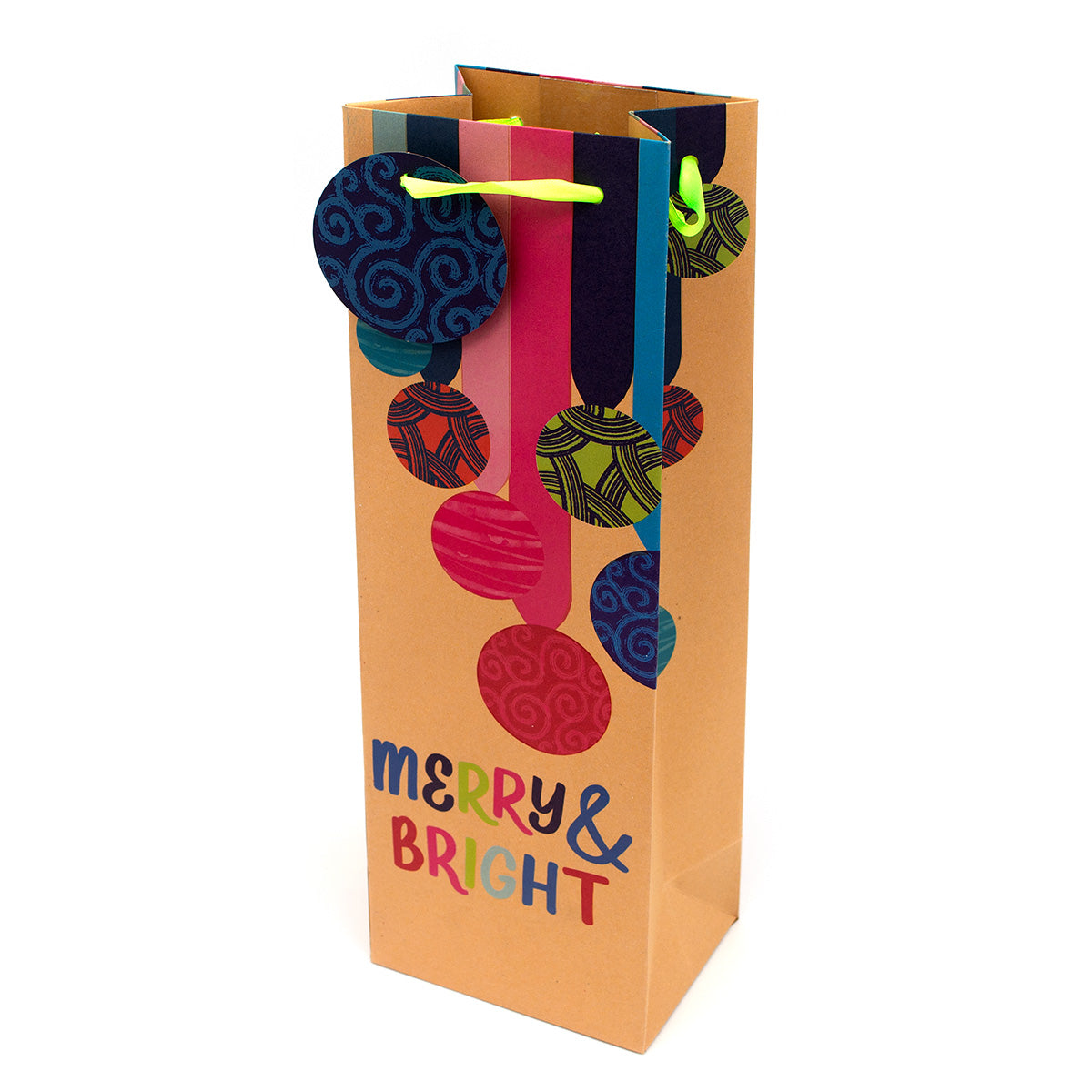 Chocosphere Merry & Bright Ornaments Wine Gift Bag - Add-on
