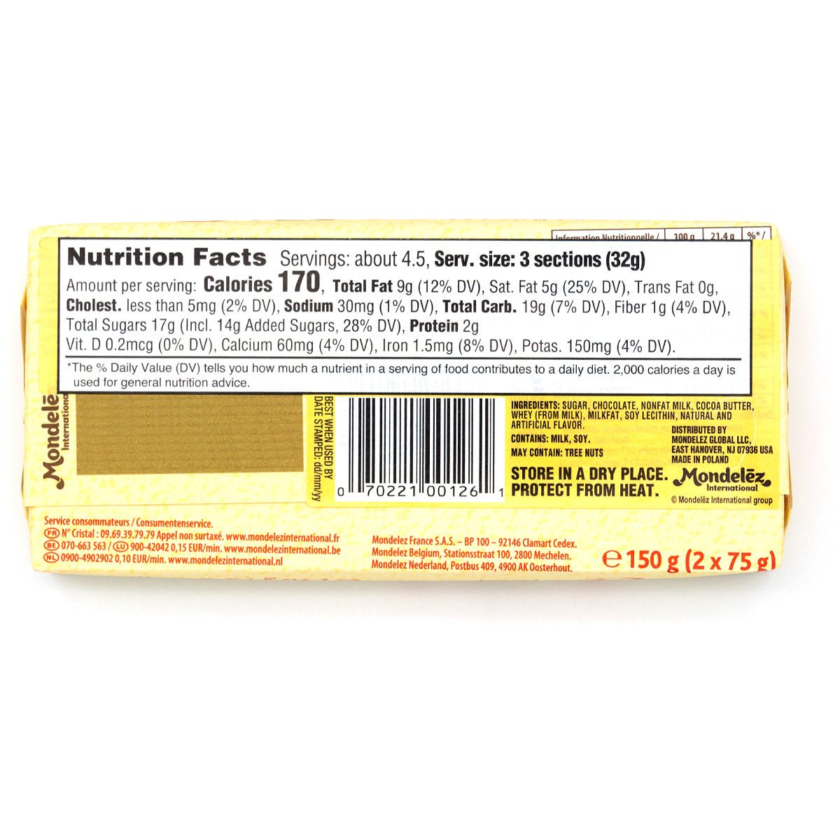 Cote d'Or Fin au Lait Connoisseur 32% Milk Chocolate Bar - 150g