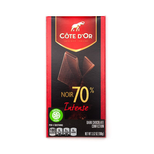 Cote d'Or Noir Intense 70% Bittersweet Dark Chocolate Bar - 100g