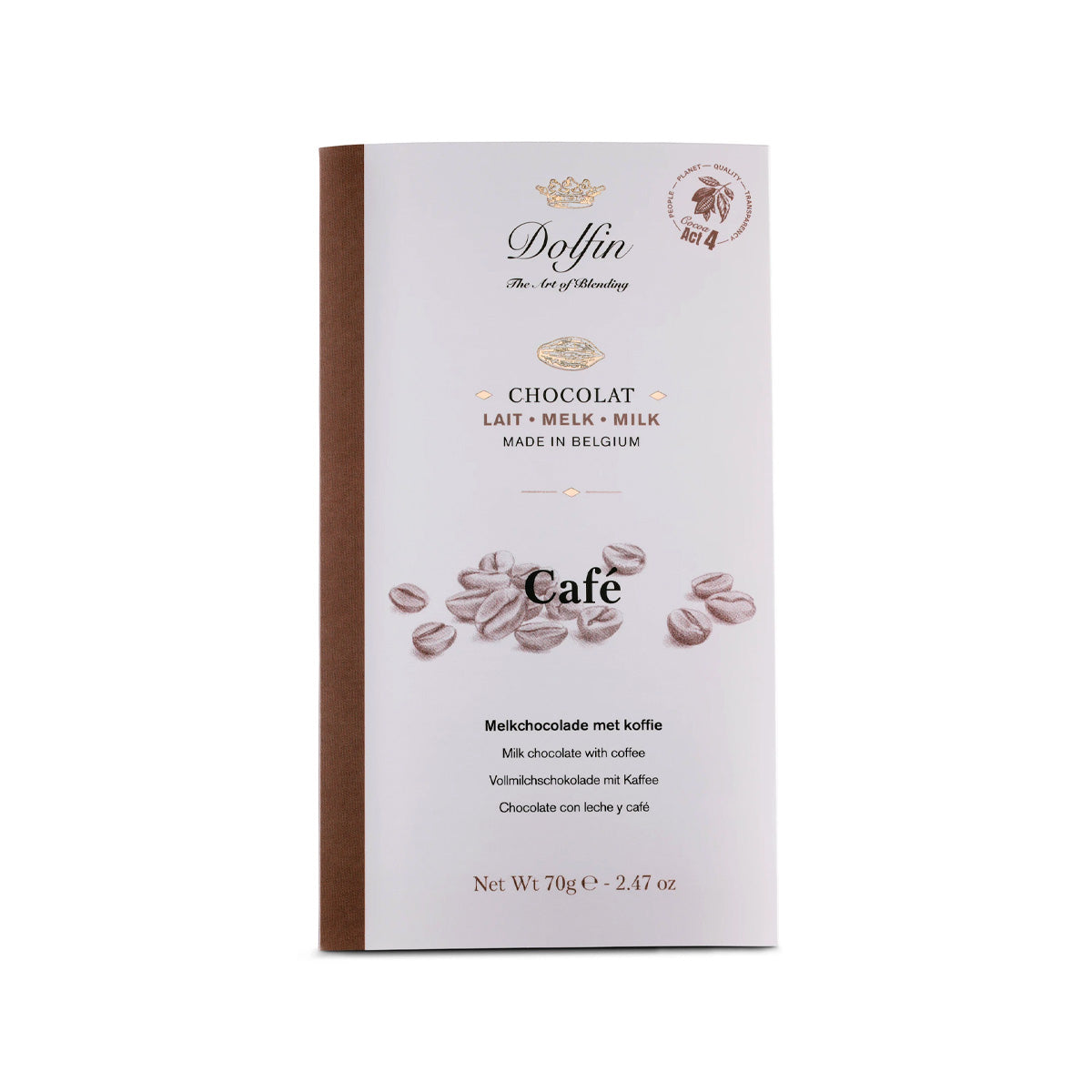 Dolfin 37% Milk Chocolate with Coffee Bar - 70g