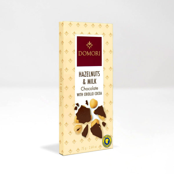 Domori Hazelnuts in Criollo 35% Milk Chocolate Bar - 75g