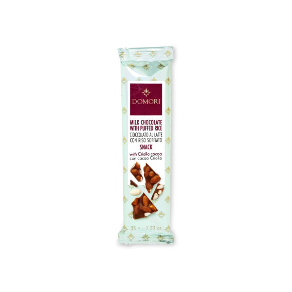Domori Puffed Rice in Criollo 38% Milk Chocolate Mini-Bar - 35g