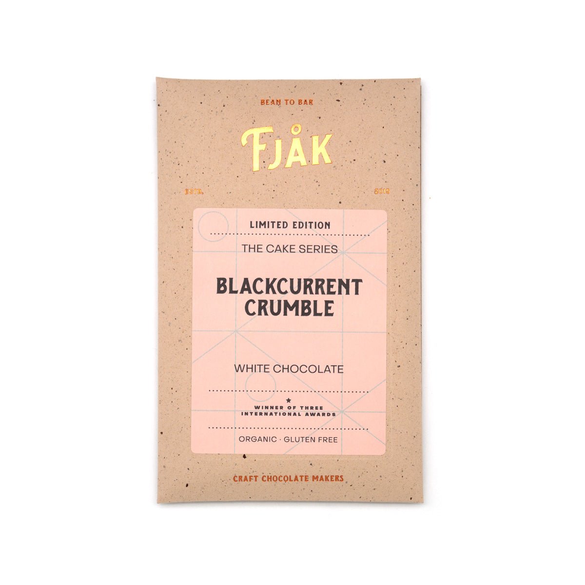 Fjak Blackcurrent Crumble 35% White Chocolate Bar - 60g