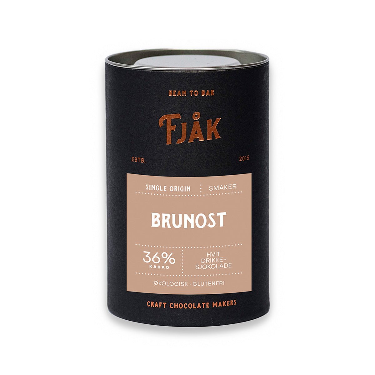 Fjak Brown Cheese Single Origin 36% Drinking Chocolate Canister - 200g