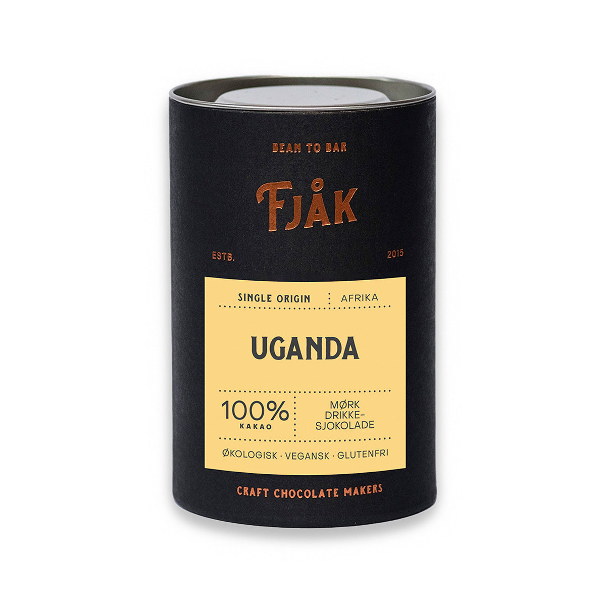 Fjak Uganda Single Origin 100% Drinking Chocolate Canister - 220g