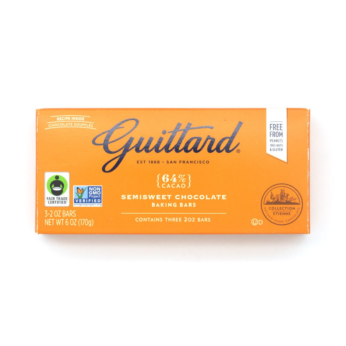 Guittard Collection Etienne 64% Semisweet Baking Chocolate Bar - 170g