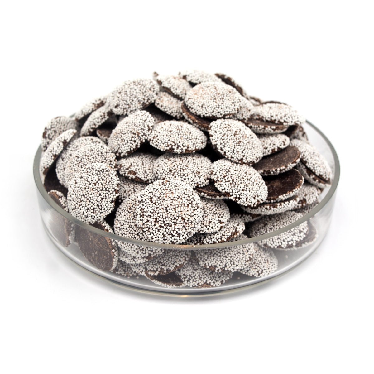 Guittard Nonpareils 54% Dark Chocolate Discs with White Sprinkles