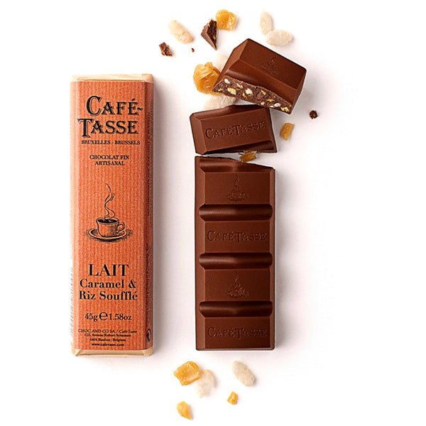 Cafe-Tasse Lait Caramel & Riz Soufflé 38% Milk Chocolate & Rice Souffle Bar - 45g