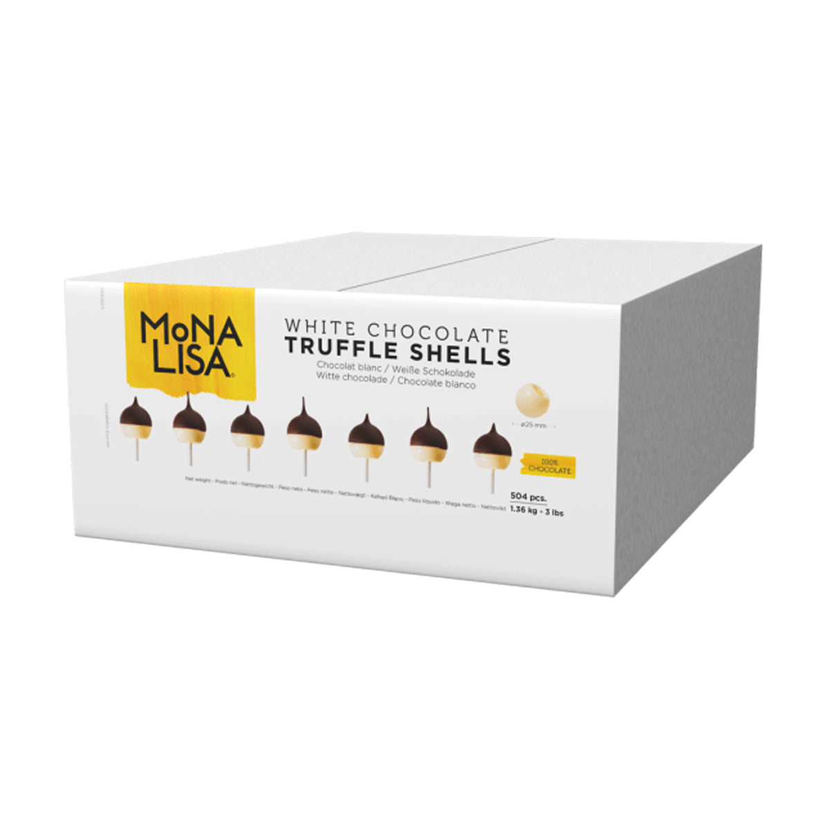 Mona Lisa 30% White Chocolate Truffle Shell Box - 504 pc - 3 lb