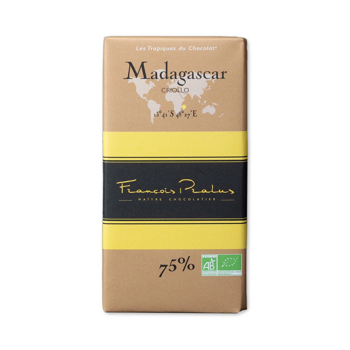 Pralus Madagascar BIO 75% Single Origin Dark Chocolate Bar - 100g