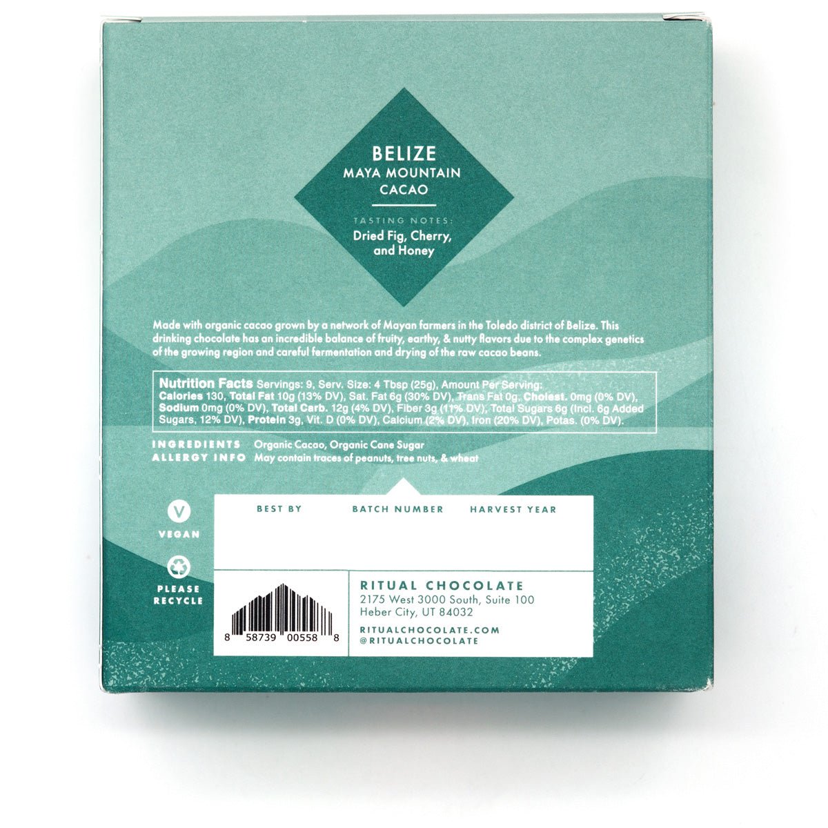 Ritual Chocolate Belize Maya Mountain 75% Single Origin Drinking Chocolate - 226g