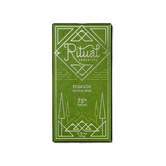 Ritual Chocolate Ecuador Camino Verde 75% Single Origin Dark Chocolate Bar - 60g