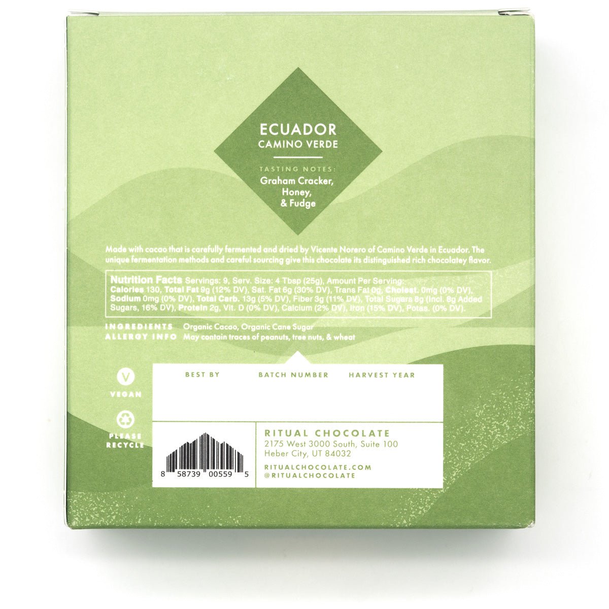 Ritual Chocolate Ecuador Camino Verde Single Origin Drinking Chocolate - 226g