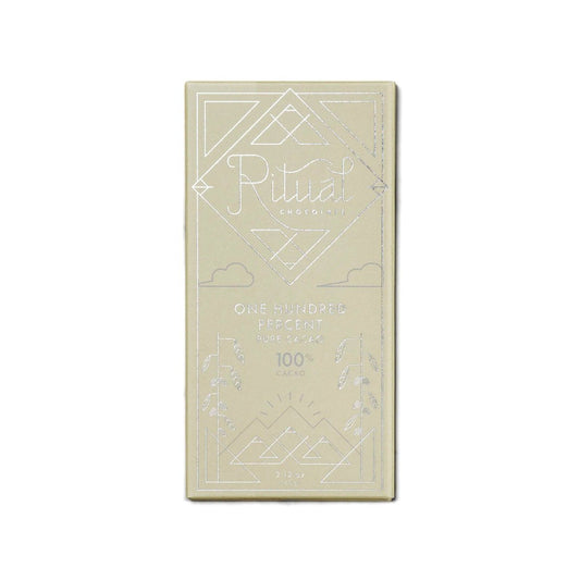 Ritual Chocolate One Hundred Percent 100% Dark Chocolate Bar - 60g