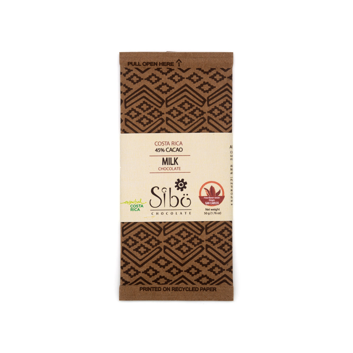 Sibo 45% Single Origin Milk Chocolate Bar - 50g