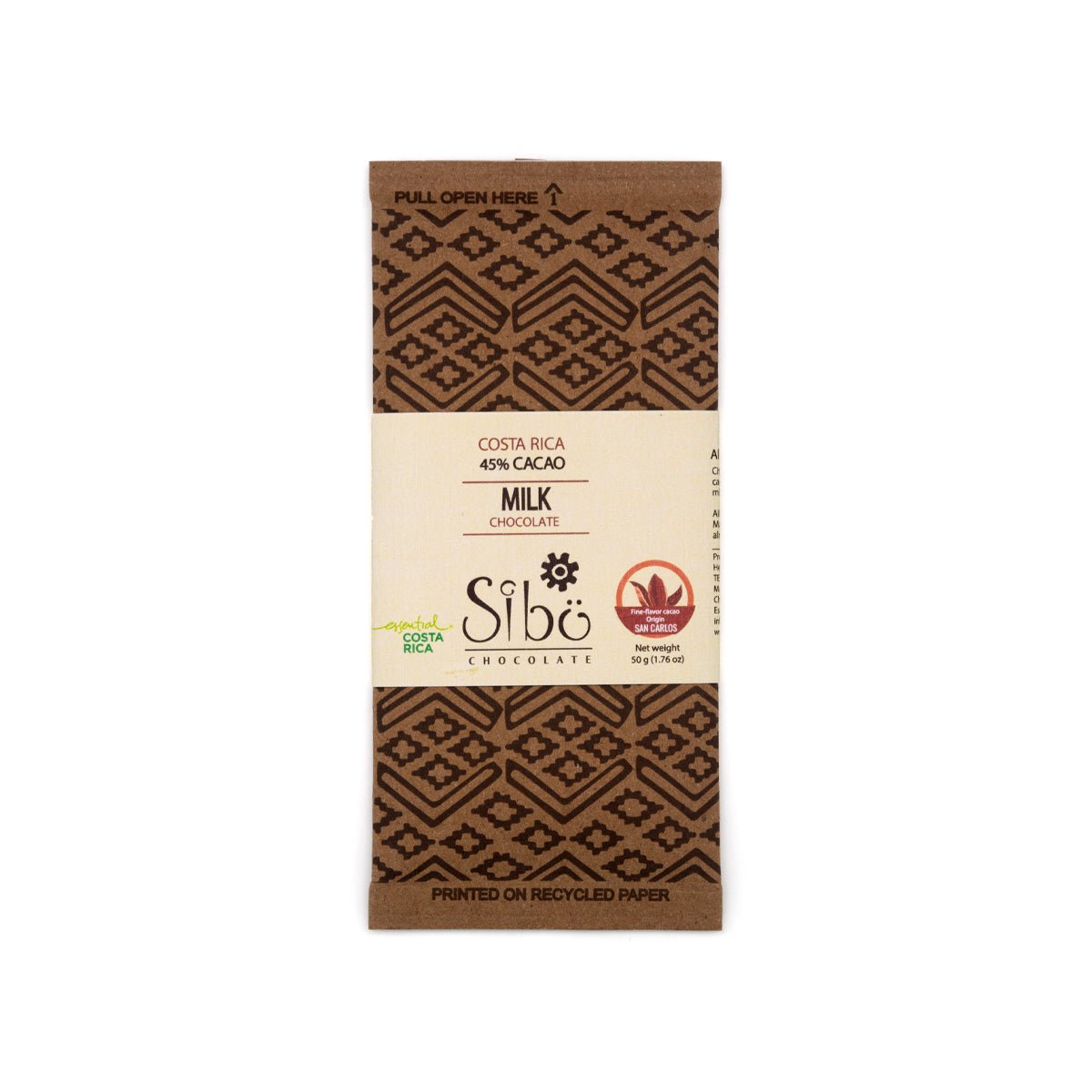Sibo 45% Single Origin Milk Chocolate Bar - 50g