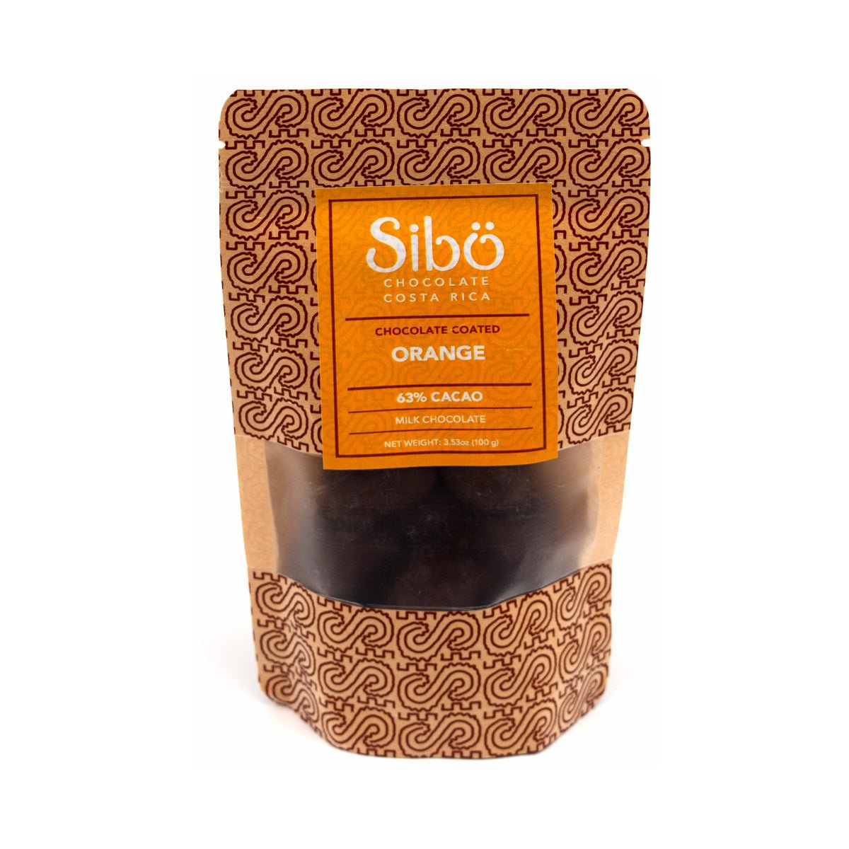 Sibo 63% Dark Milk Chocolate Covered Orange Pouch - 100g