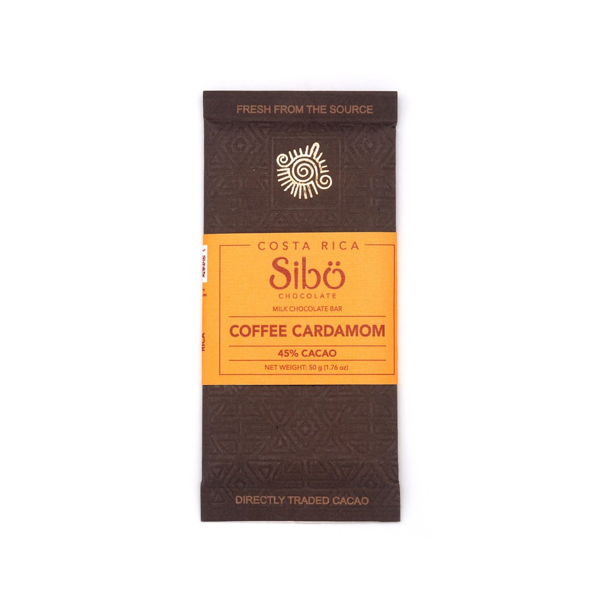 Sibo Coffee Cardamom 45% Single Origin Milk Chocolate Bar - 50g